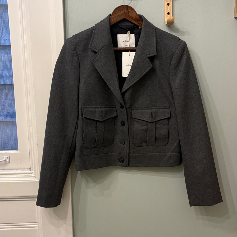 NWT Aritzia Wilfred Gray Blazer Jacket Business casual work miu miu inspired